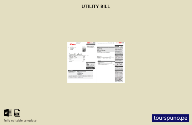 listo para imprimir páginas de facturas de servicios públicos de electricidad E.